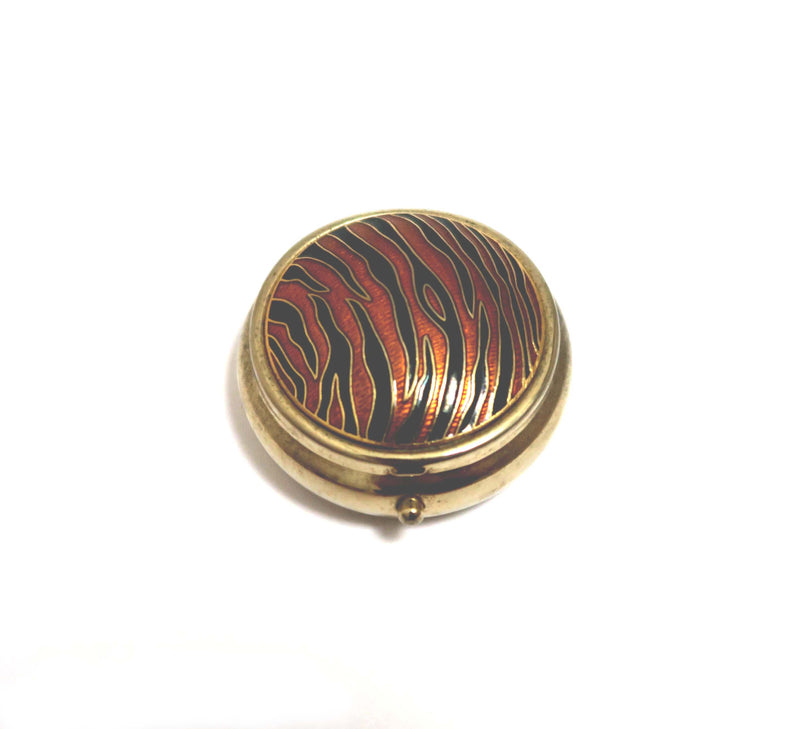 Vintage Cloisonné Pill Pot with Lip Balm - Animal Print