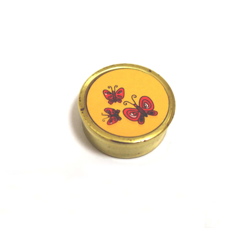 Vintage Pill Box with Lip Balm - Butterflies