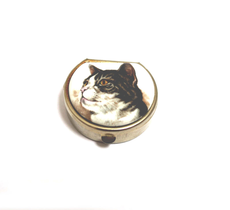 Vintage Pill Box with Lip Balm - Kitty Cat