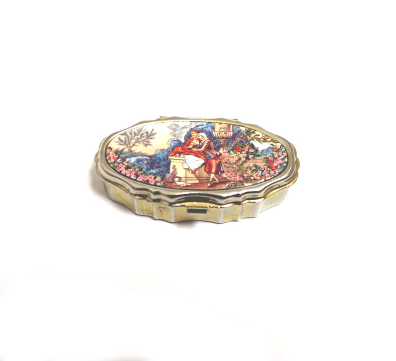 Vintage Pill Box with Lip Balm - Courting Couple