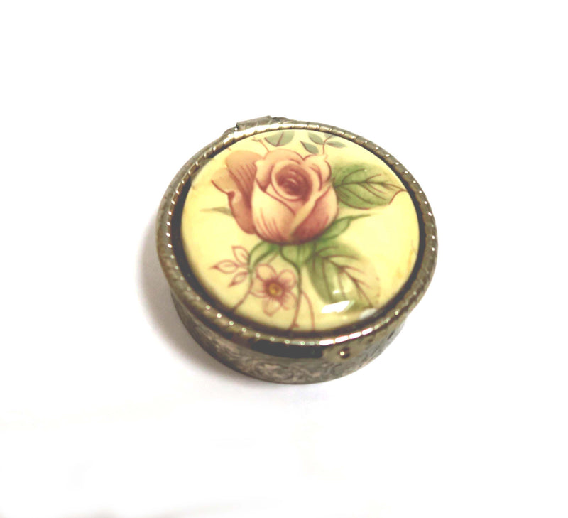 Vintage Pill Box with Lip Balm - Pink Rose